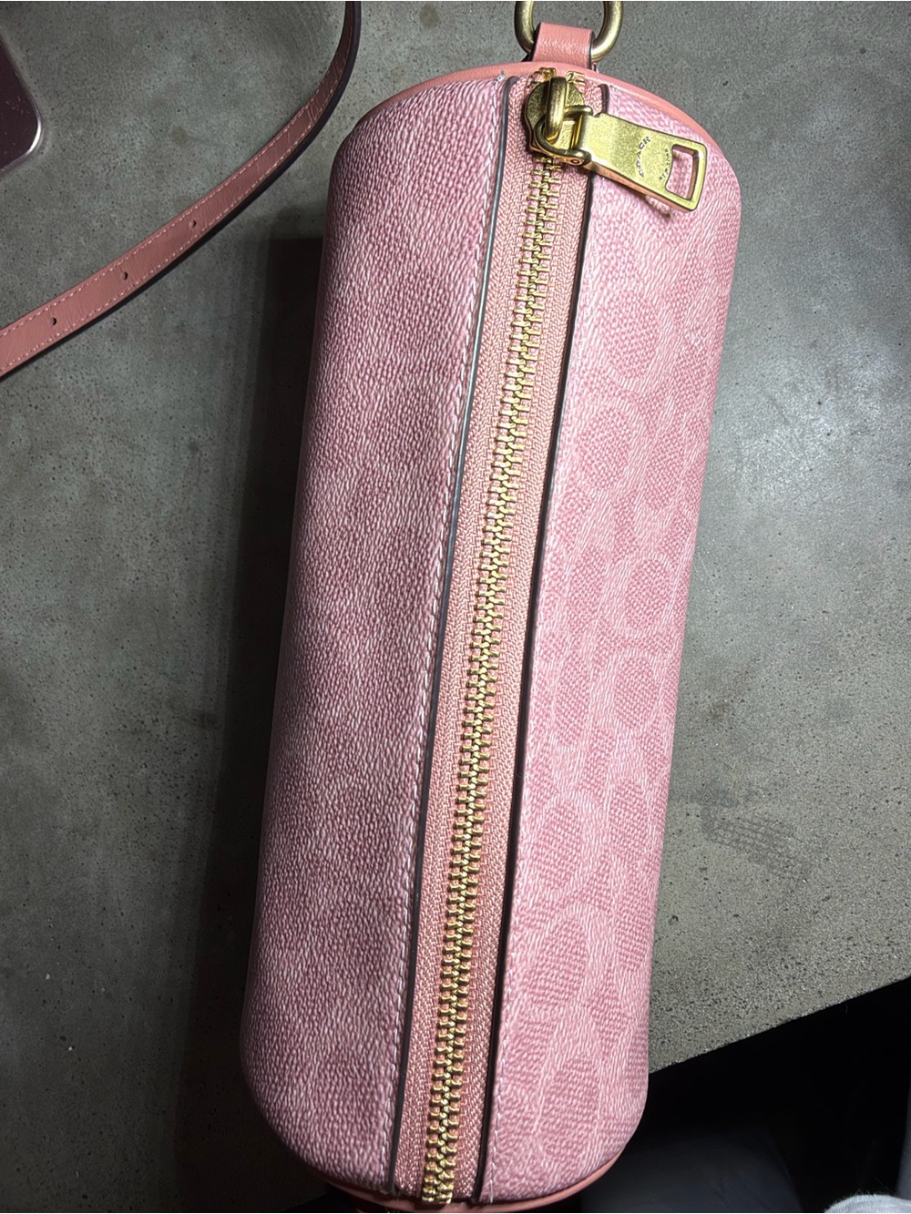 Coach melon pink barrel bag